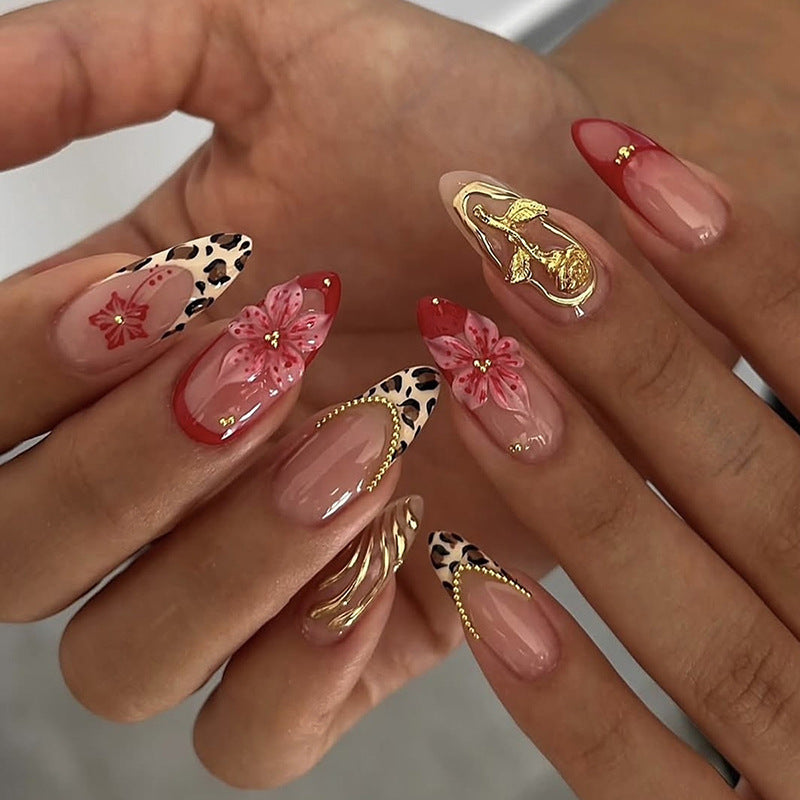 Floral Design Acrylic Nail Set Bowlift