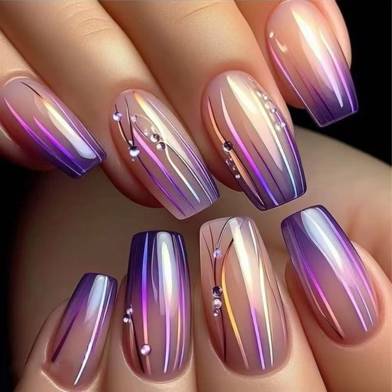 Glamorous artificial nails with starry sky design Bowlift