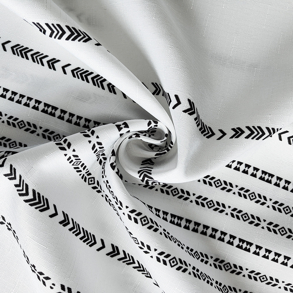 Textured Striped Shower Curtain Bowlift