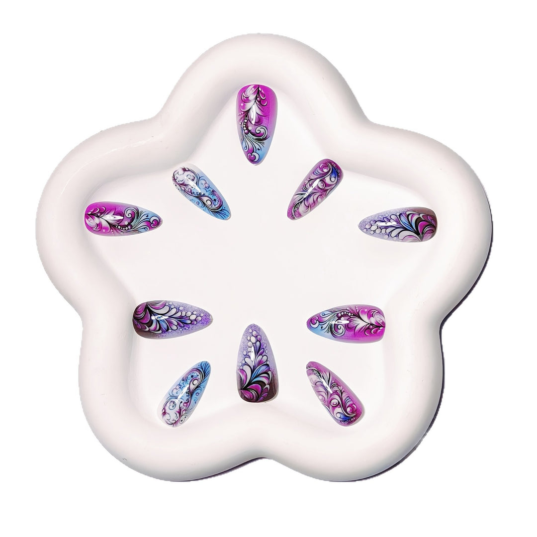Artistic Floral Nail Design Bowlift