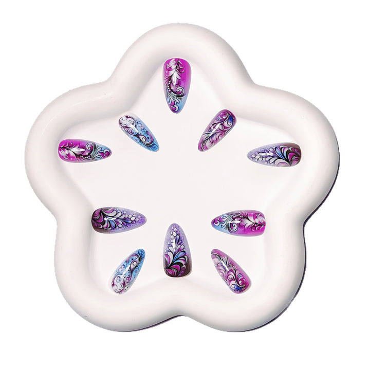 Artistic Floral Nail Design Bowlift