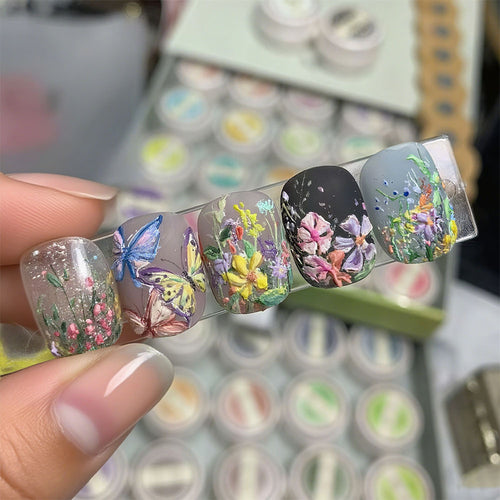 Artificial Nail Set with Floral 3D Designs Bowlift