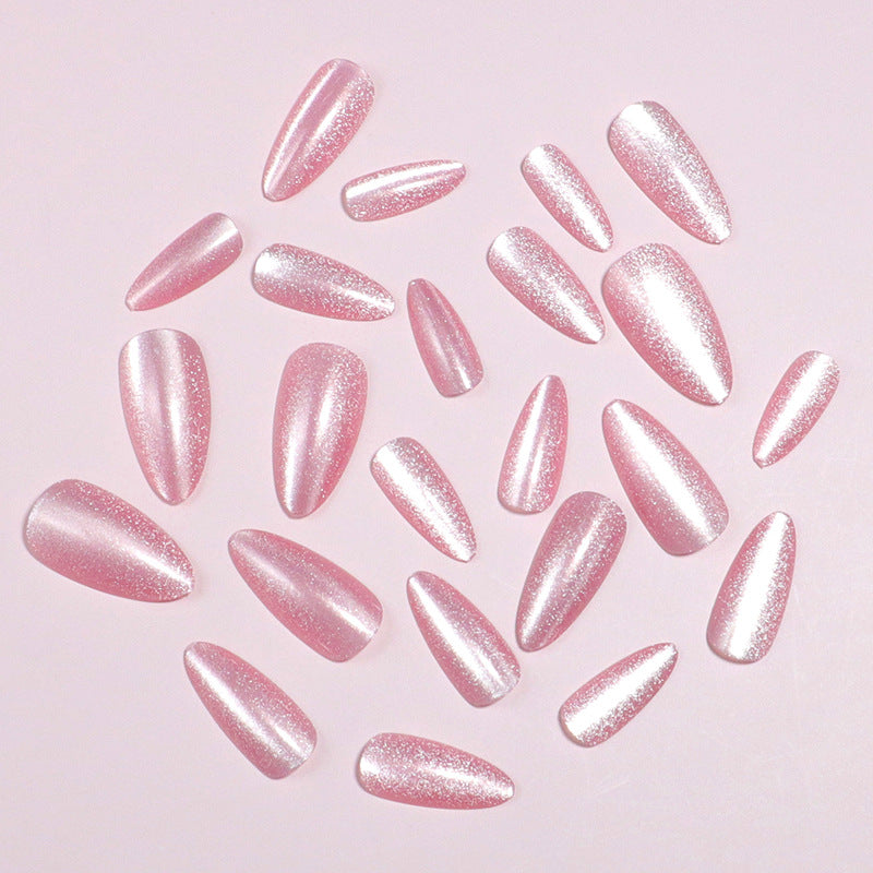 Sparkling Glittery Almond-Shaped Press-On Nails Bowlift