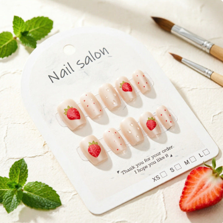 Artificial nails with strawberry design Bowlift