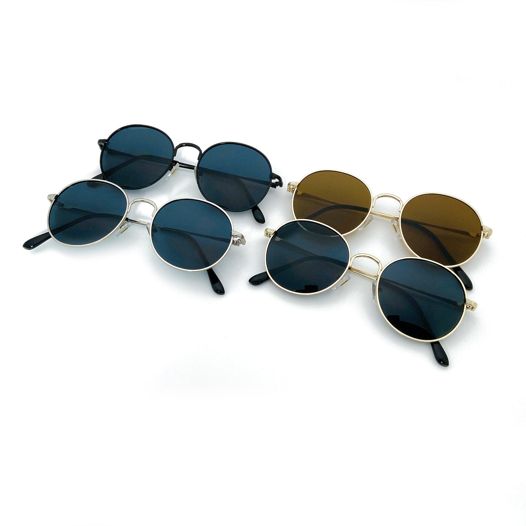 Fashion Round Sunglasses with Golden Frame Bowlift