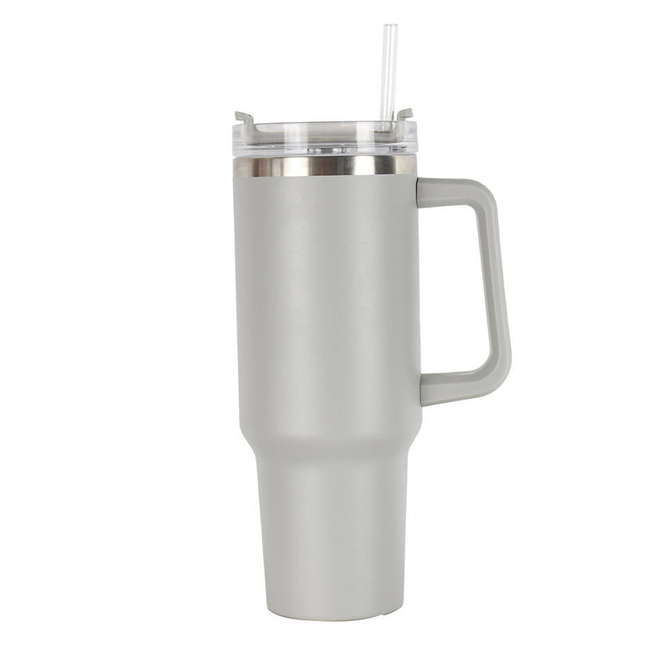 Women High-Quality Thermo Mug with Practical Carrying Handle and Integrated Straw Bowlift