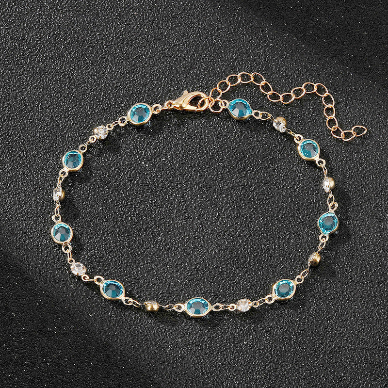 Elegant Rhinestone Chain Anklet Bowlift