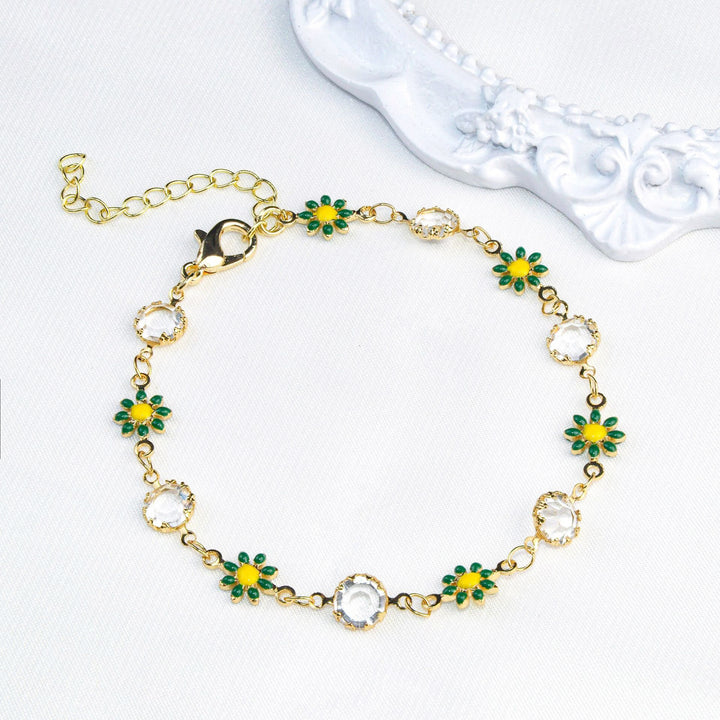 Floral Crystal Charm Bracelet Bowlift