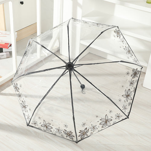 Women's Foldable Umbrella with Floral Pattern Bowlift