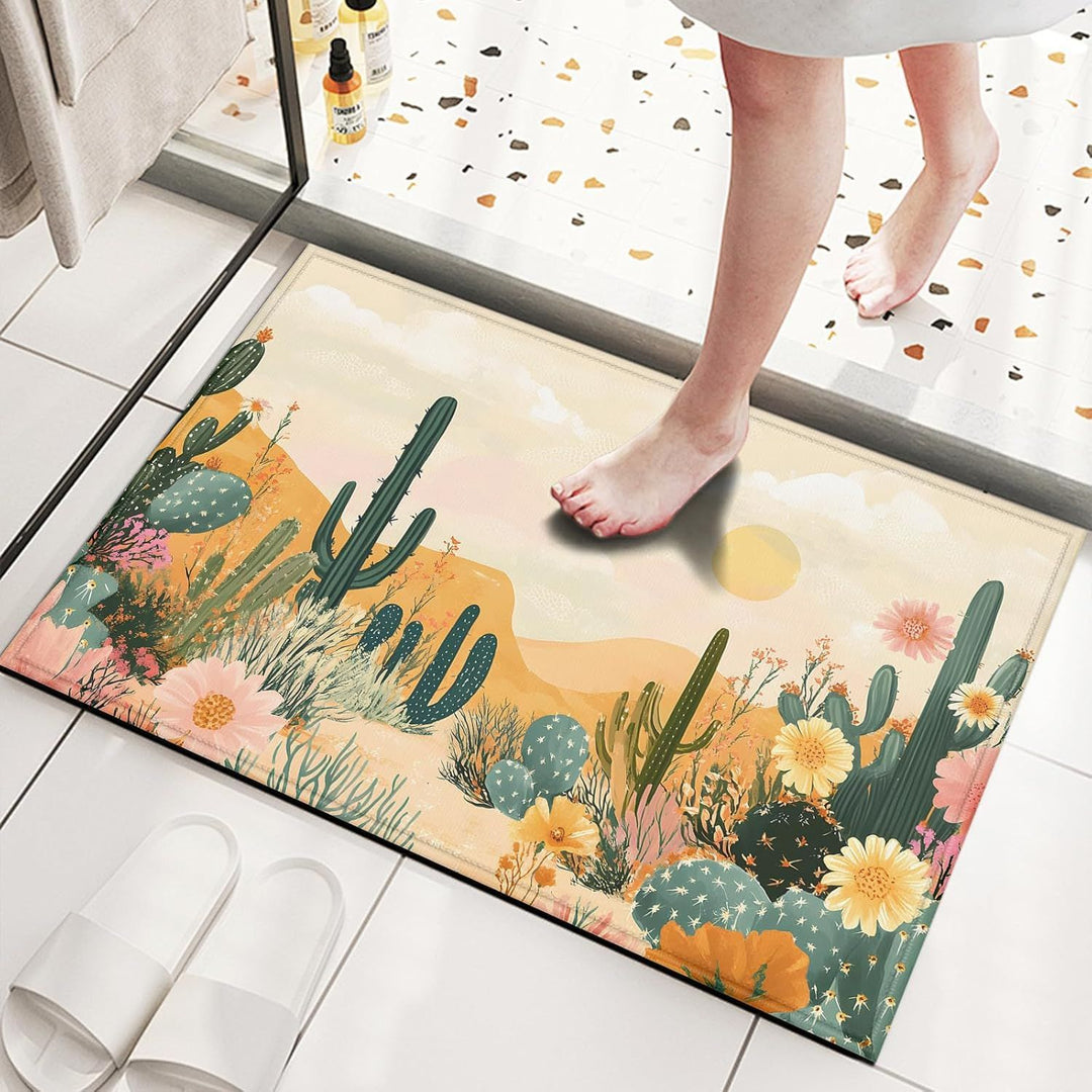 Charming Floral Welcome Mat