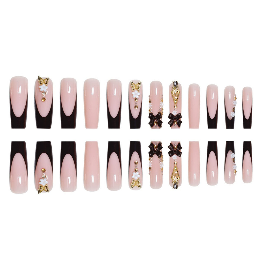 Luxurious 3D Floral Press-On Nail Art Bowlift