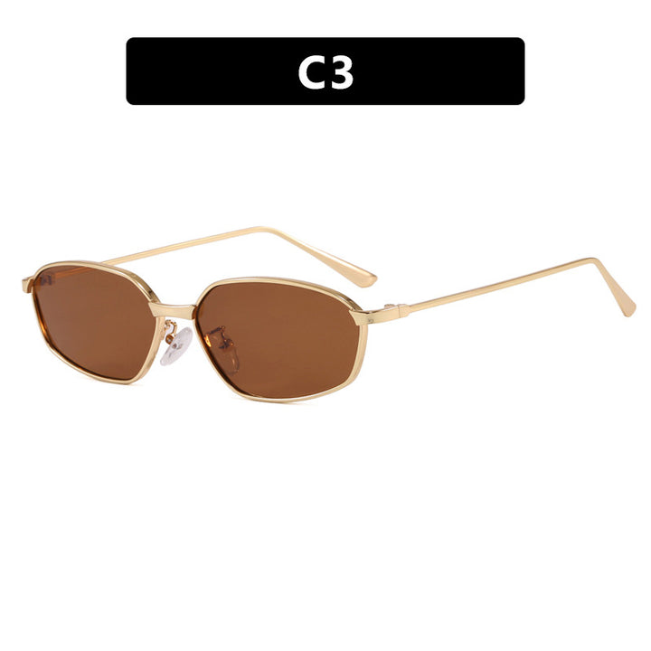 Women's geometric sunglasses with protective UV filter and minimalist metal frame Bowlift