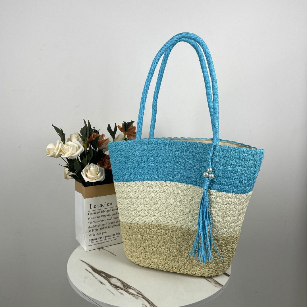 Trendy Woven Beach Bag Bowlift