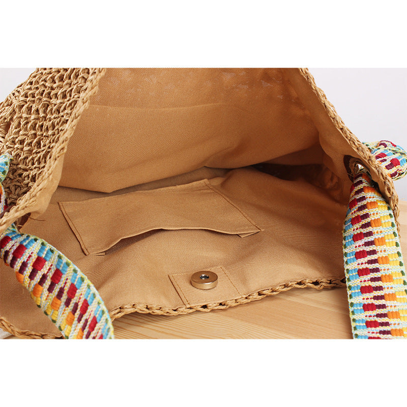 Handbag with Striped Shoulder Strap Bowlift