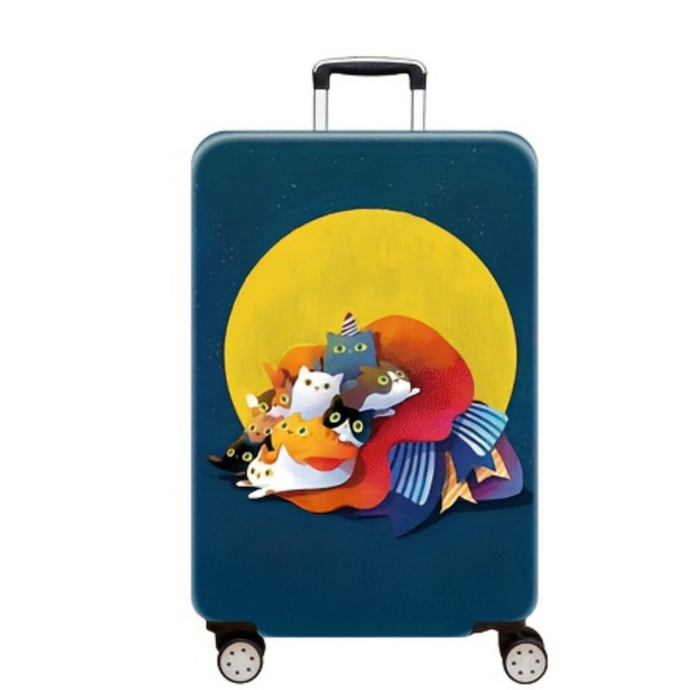 Women's Hard Shell Suitcase with Charming Cat Design Bowlift