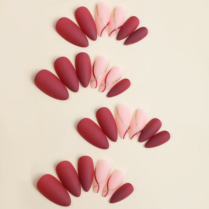 Press-On Nail Art Set with Elegant Design Bowlift