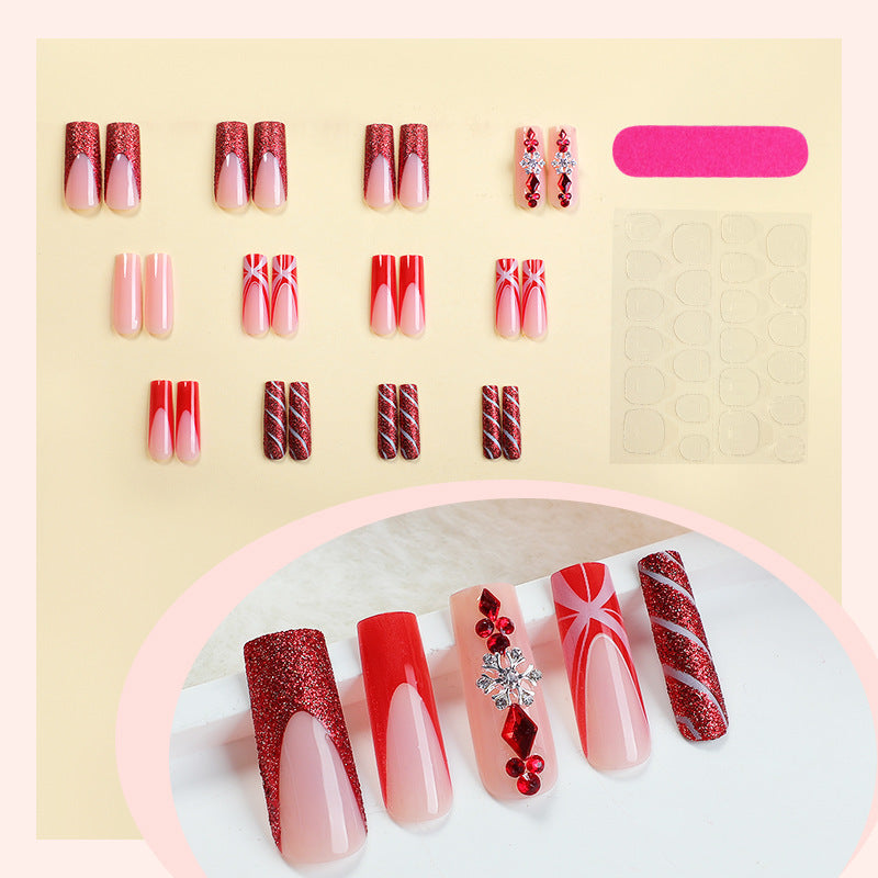Glamorous Festive Press-On Nail Set Bowlift