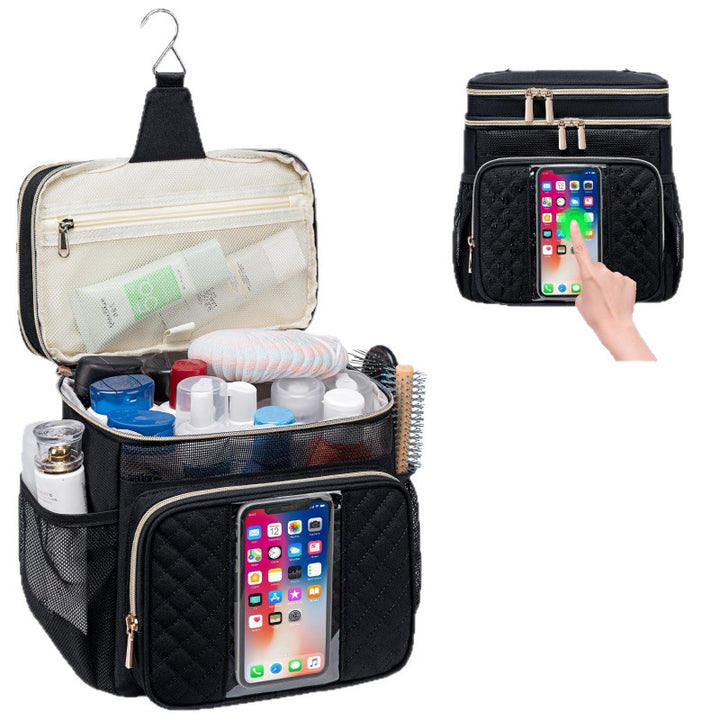 Cosmetic Organizer Bag with Versatile Compartment Layout Bowlift
