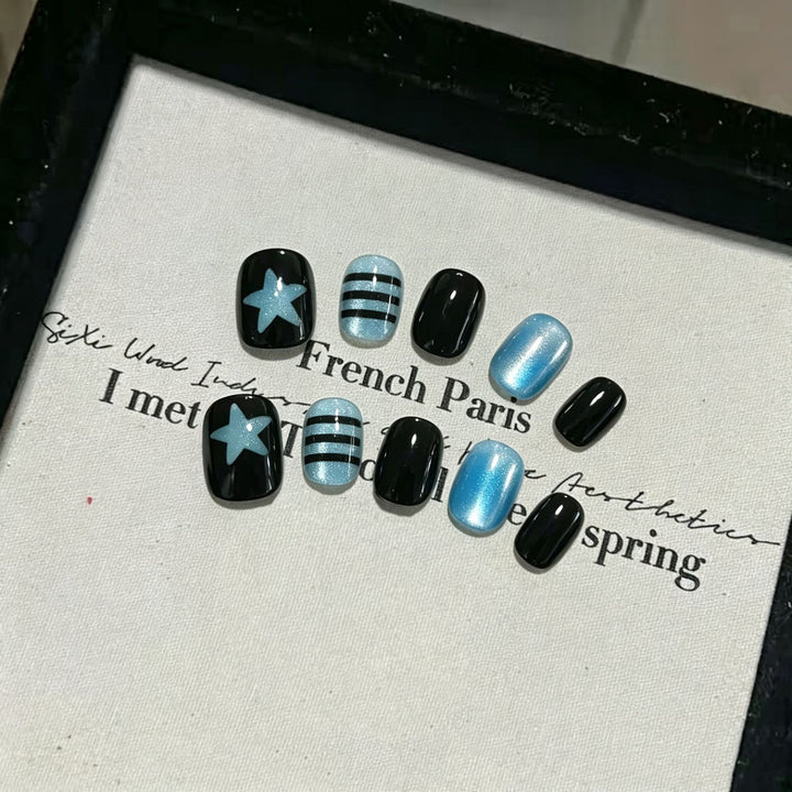 Glamorous Star and Stripe Press-On Nails Bowlift