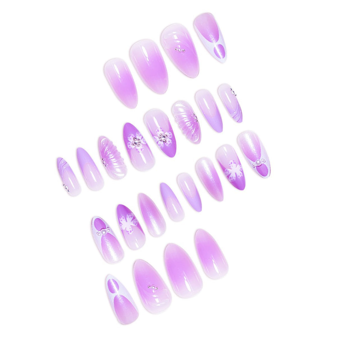 Artistic Floral Fantasy Press-On Nail Extensions Bowlift