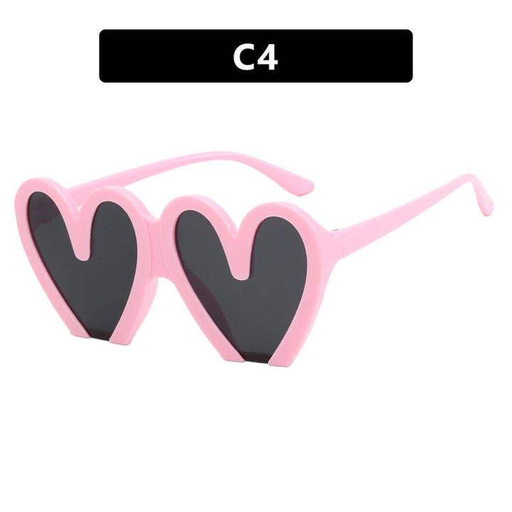 Women's Heart-Shaped Sunglasses with Durable Plastic Frame and UV Protection Bowlift