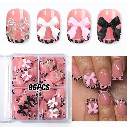 Decorative Press-On Nail Art Set with Unique Embellishments Bowlift