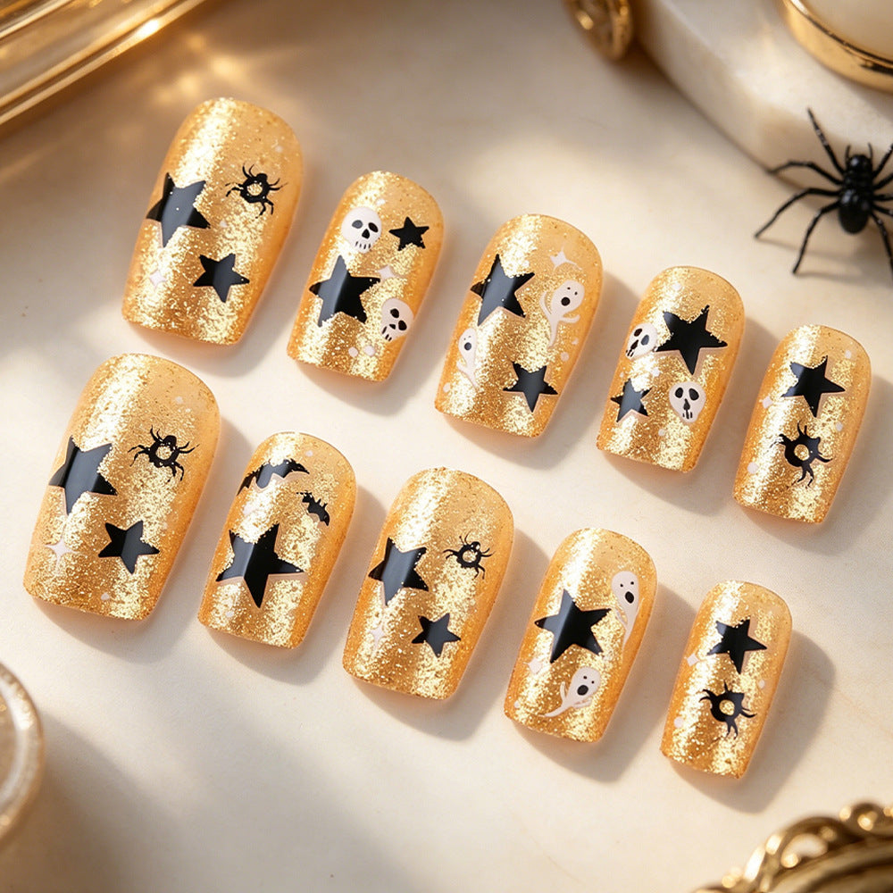 Halloween-Themed Glitter Nail Art Bowlift