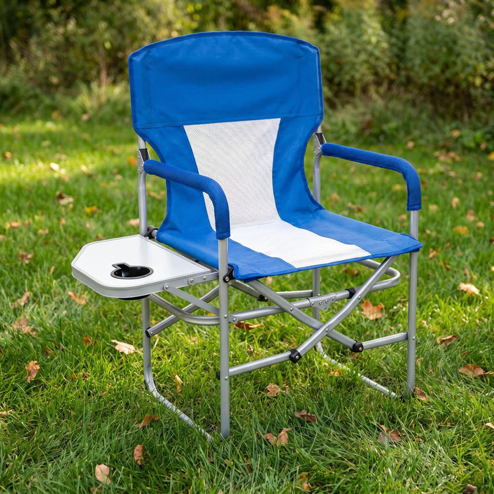 Foldable Camping Chair With Side Table Bowlift