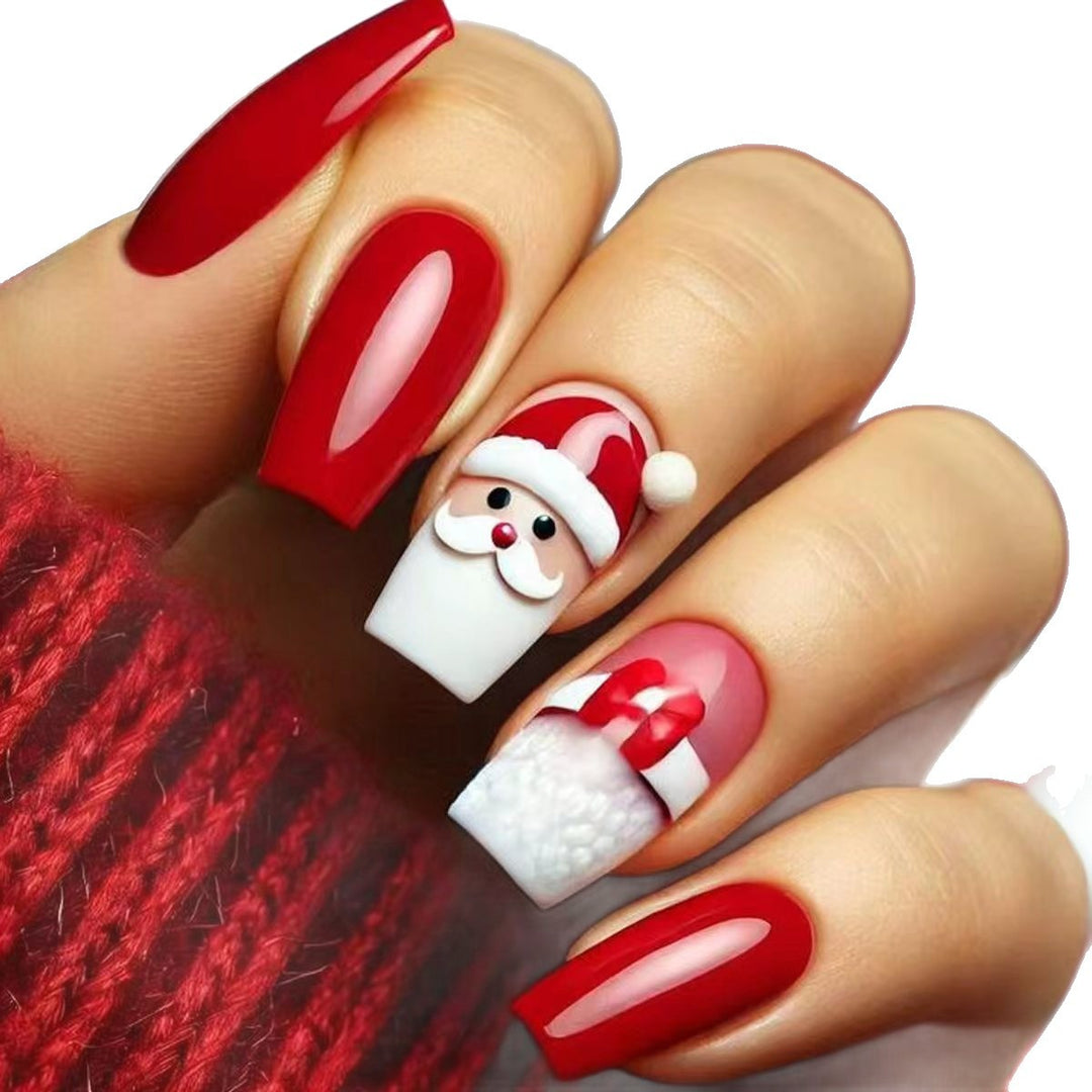 Holiday-Themed 3D Santa Nail Art Bowlift