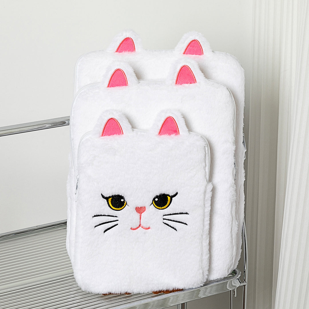 Plush Cat-Themed Pencil Case Bowlift