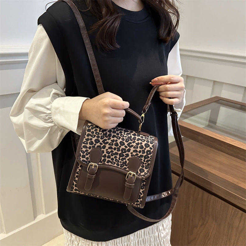 Chic Leopard Print Satchel Crossbody Bag Bowlift