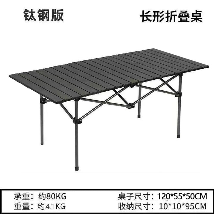 Foldable Camping Table With Stable Wooden Surface Bowlift