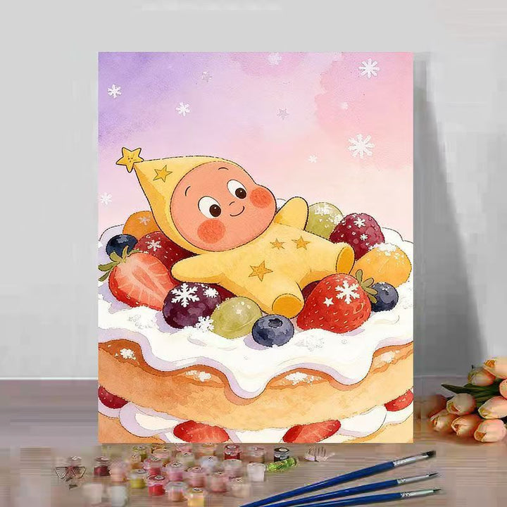 Cute Dessert-Themed Canvas Art Print Bowlift