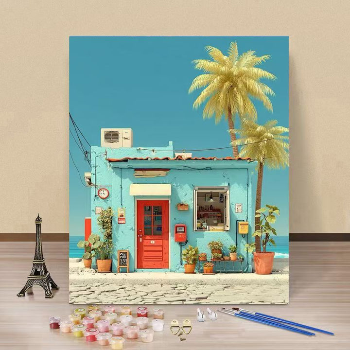 Coastal Themed DIY Paint by Numbers Canvas Art Bowlift