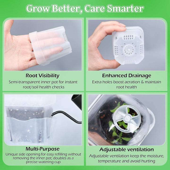 Self-Watering Seed Starting Pot Set Bowlift