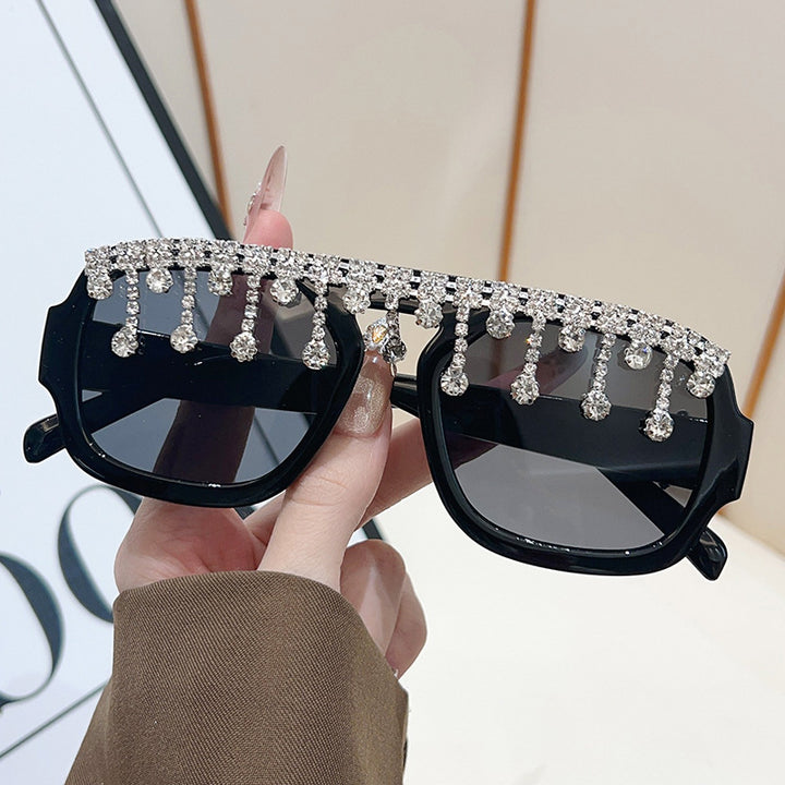 Glamorous Crystal-Embellished Sunglasses Bowlift