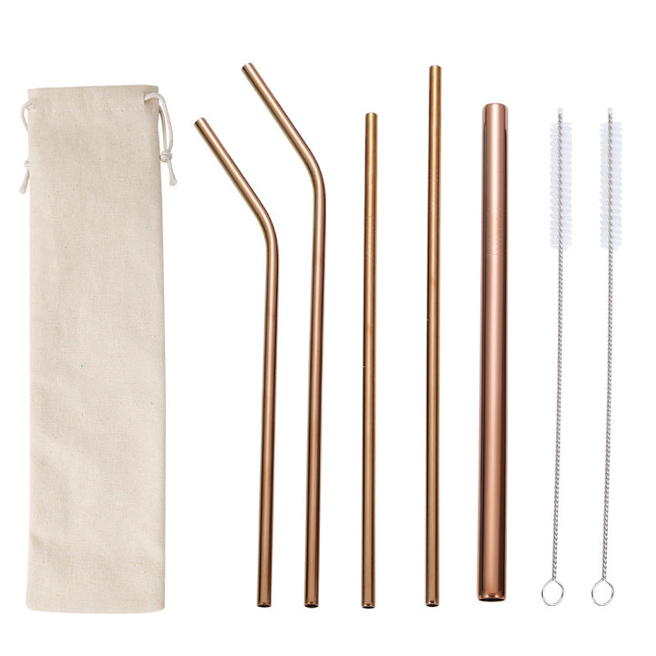 Stainless Steel Straw Set with Cleaning Brushes Bowlift