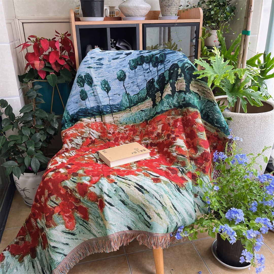 Artistic Landscape Pattern Throw Blanket