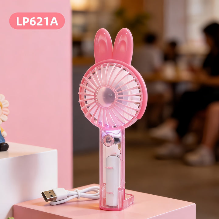 Women's portable hand fan with cute bunny design Bowlift