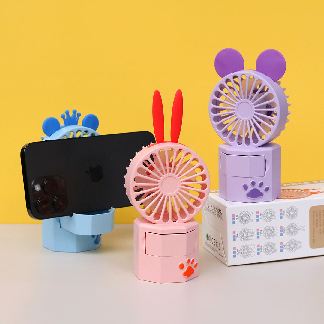 Unisex Portable Mini Fan with Animal Ears and USB Connection Bowlift