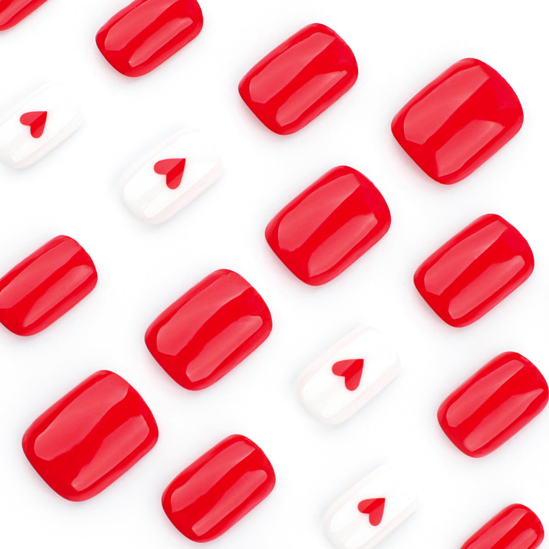 Heart-Embellished Premium Press-On Nail Set Bowlift