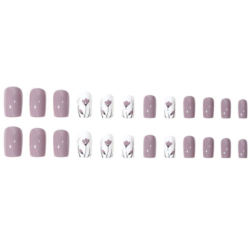 Floral Art Press-On Nail Set Bowlift