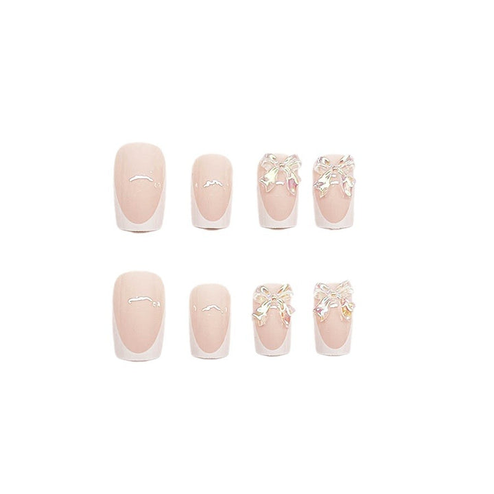 Artificial nail set with romantic 3D heart and flower decorations Bowlift