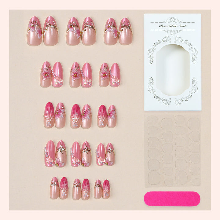 Floral Embellished Press-On Nail Set Bowlift 1788495473