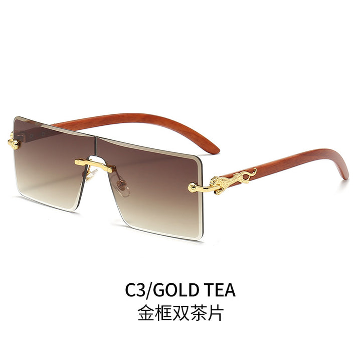 Women oversized fashionable sunglasses with luxurious wood and metal elements Bowlift