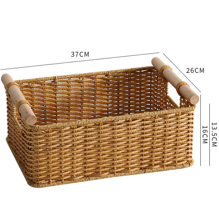 Decorative Woven Storage Basket with Handles Bowlift
