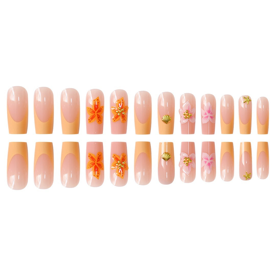 Artistic Floral Luxury Press-On Nails Bowlift
