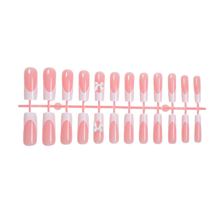 Elegant Press-On Nail Set with Decorative Bows Bowlift