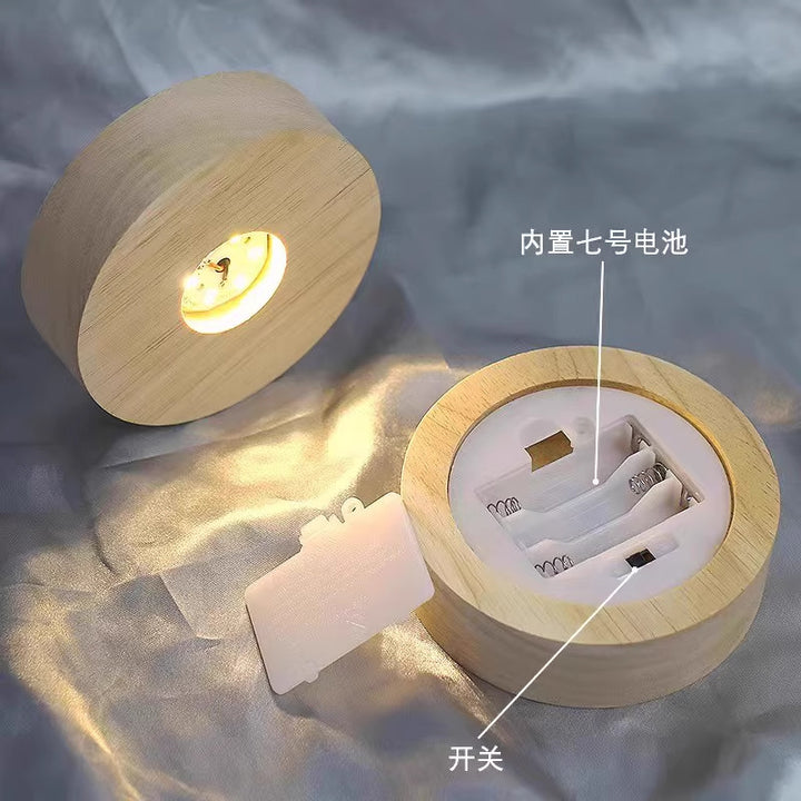 Round wooden rechargeable ambient base Bowlift