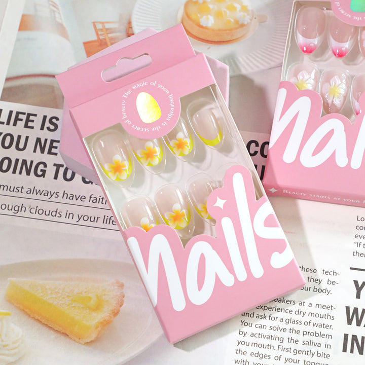 Artificial Nail Art with Blooming Design Bowlift